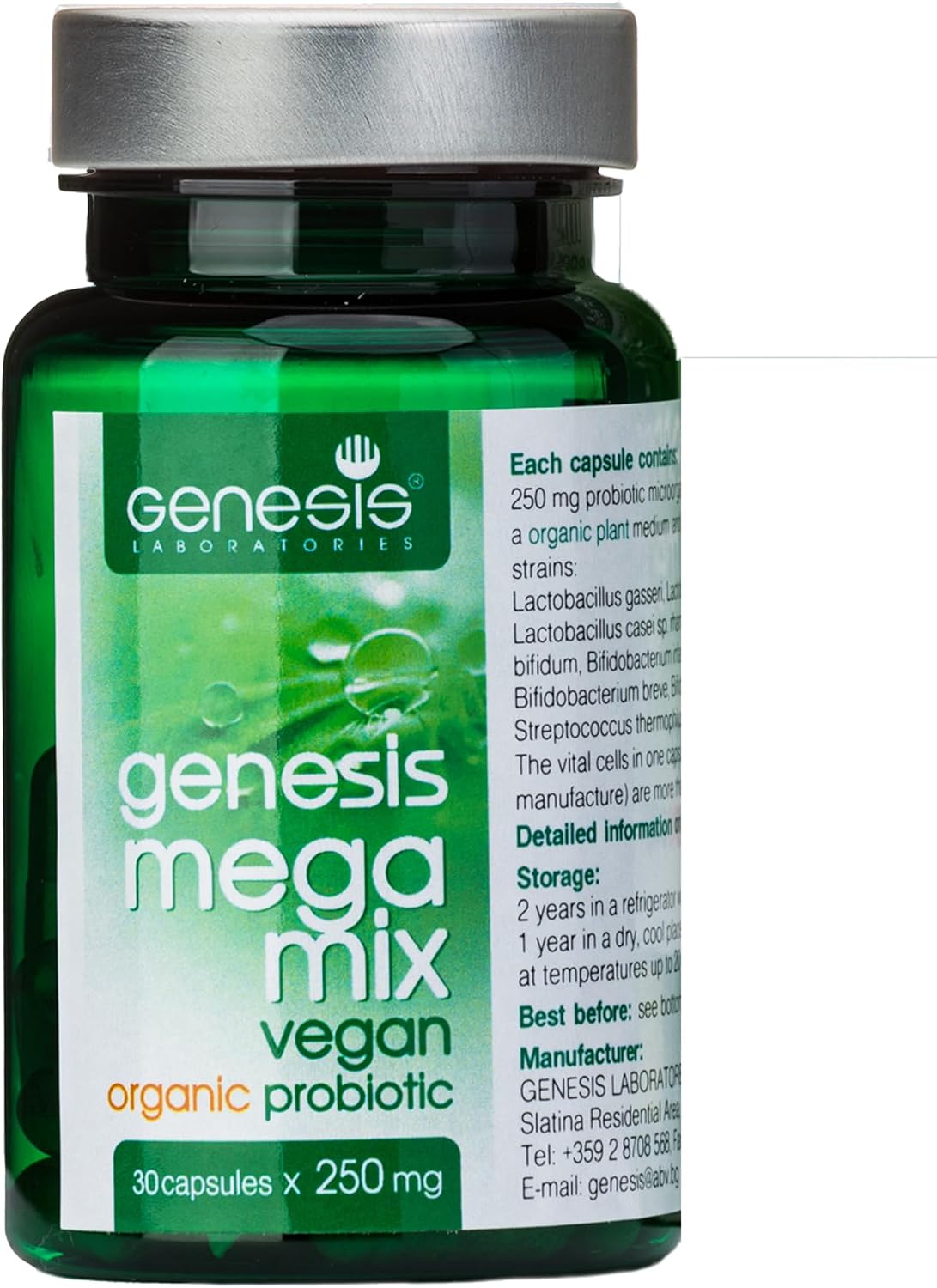 Genesis MegaMix Bio Probiotics – Dietary Supplement with Bifidobacterium and Lactobacillus spp. Immune Support, Digestive Health and Gut Flora 30 Capsules 250 mg - Image 2