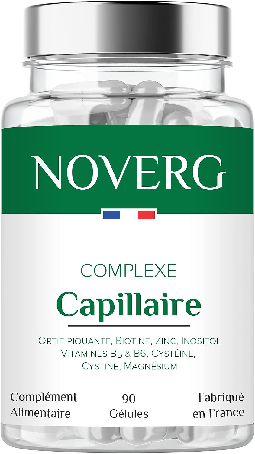 Hair Complex | Hair & Nail Enhancer | Anti-Hair Loss & Anti-Breakage | Promotes Growth | Biotin, Nettle, Zinc, Cysteine | Vegan | 90 Capsules | 30 Days | Made in France - Image 2