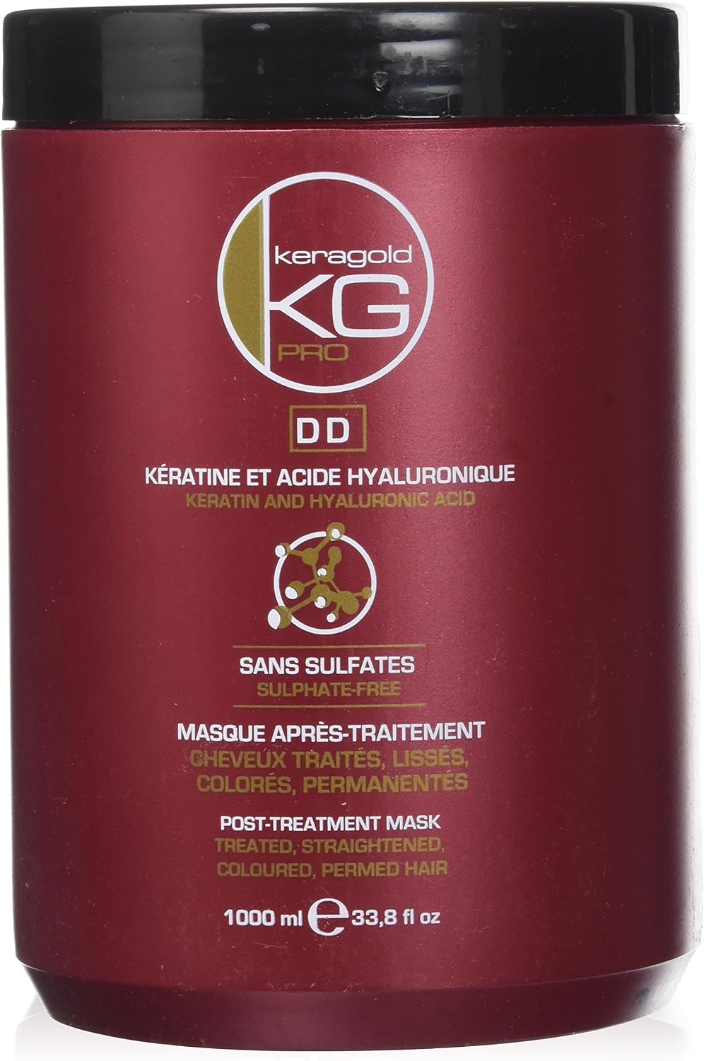 KeraGold Sulphate Free Keratin/Hyaluronic Acid DD Mask 1 L - Image 2