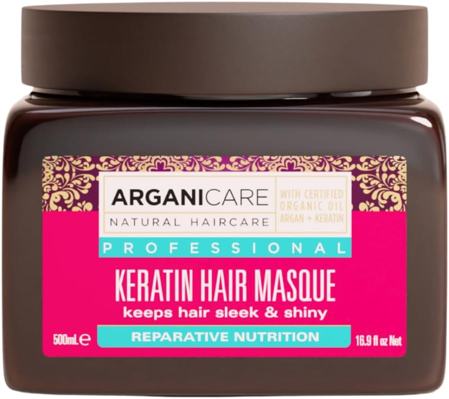 Keratin & Argan Oil Repair Mask 500 ml – Intensive Care for Dry and Damaged Hair, Repair and Smoothing, Anti-Breakage, Thermal Protection, Ideal Post-Straightening - Image 2