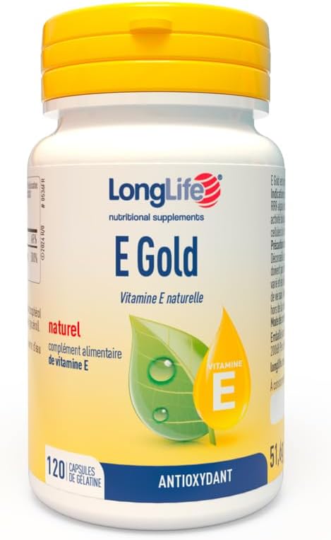 LongLife E Gold 90 IU | Vitamin E in the form of d-alpha-tocopherol | Most potent form of vitamin E | Antioxidant action | 3 months treatment | Gluten free - Image 2