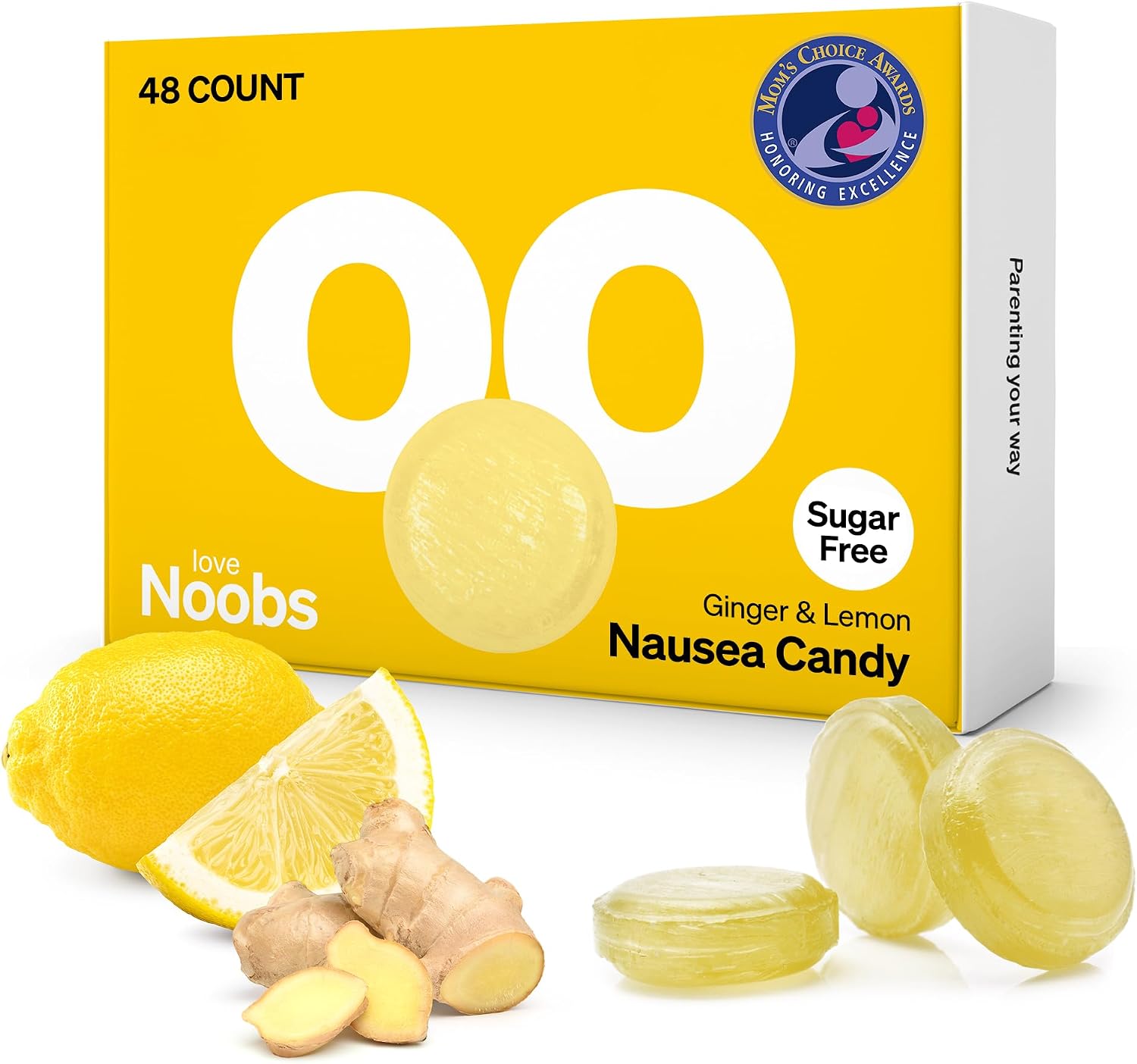 LoveNoobs™ Lemon-Ginger Anti-Nausea Pregnancy Candy - Sugar Free, Vitamin B6, Natural Anti-Nausea, Hard Candies for Pregnant Women & Motion Sickness - Image 2