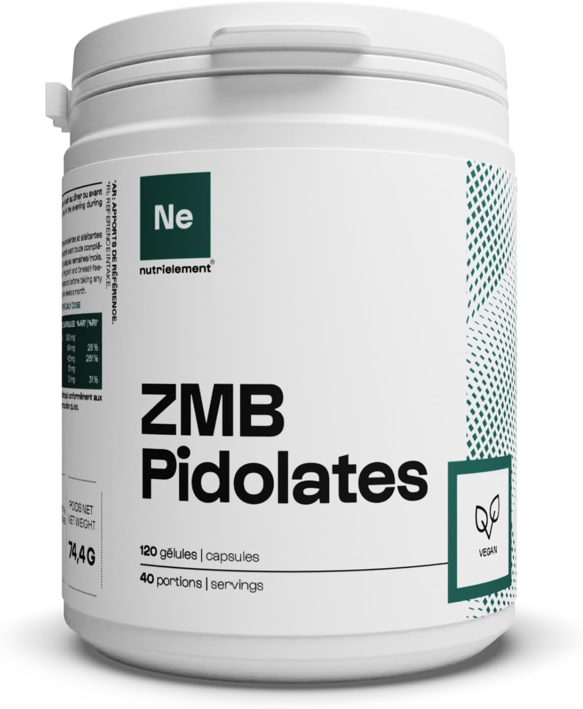 Nutrielement ZMB Pidolates 120 Capsules - Image 2