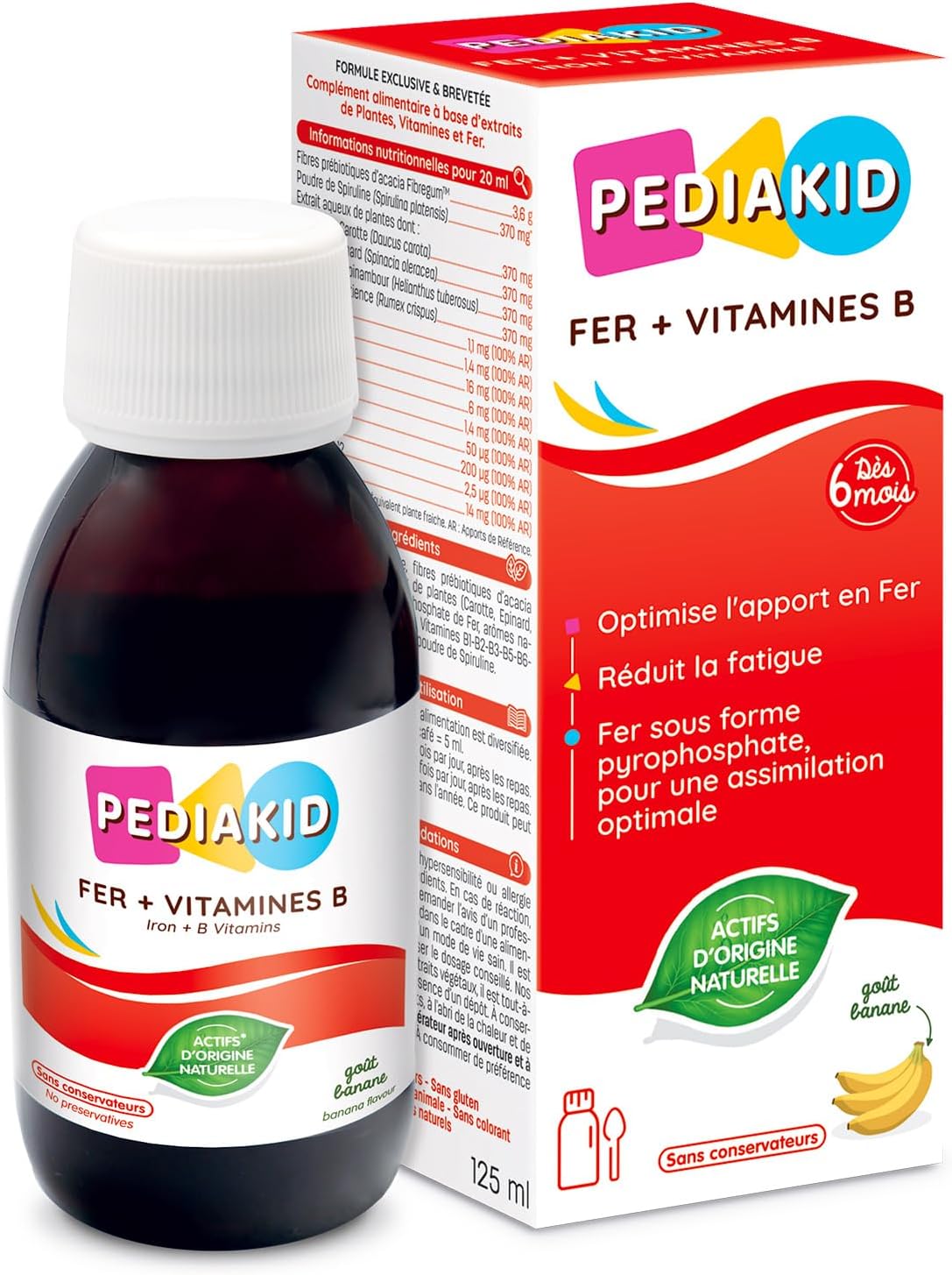 PEDIAKID Iron Syrup + B Vitamins - Fatigue Reduction Baby/Child 125 ml - Image 2