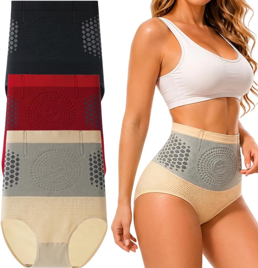 Pauraju Moringa & Berberine 4-in-1 Micro-partikel Sculpting & Fat-Burn Shorts - High Waist Tummy Shaper Briefs Firm Support for Running and Everyday Activities, Pack of 3 - Image 2