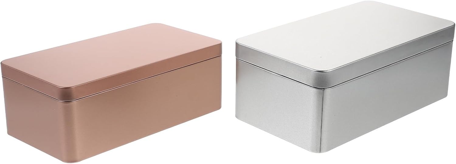 SEWACC Boîtes en Fer Rectangulaires 2pcs Faciles à Ouvrir pour Conserver Baies de Goji Lors de Déplacements - Image 2