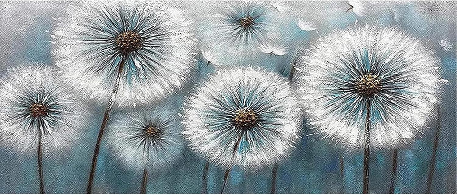 SHEGZHUC Diamond Painting Landscape Flower 110 x 50 cm Dandelion Paint by Numbers Black White Dandelion - Image 2