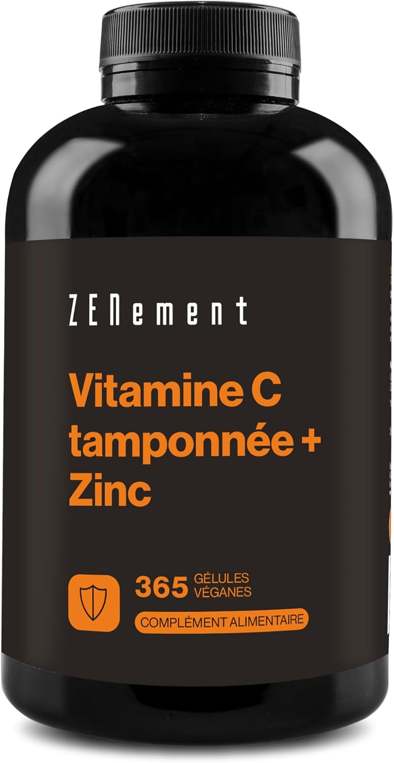 Vitamin C 1000 mg Tamponed + Zinc - Calcium Ascorbate - 365 Capsules - Image 2