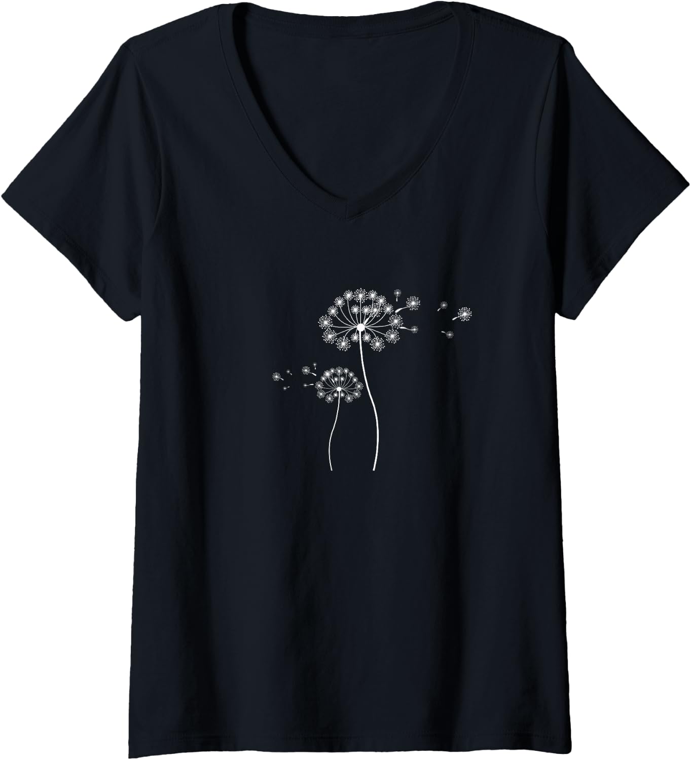 Women's Botanical Print Dandelion - Gardening Gardening T-Shirt with V-Neck - Image 2