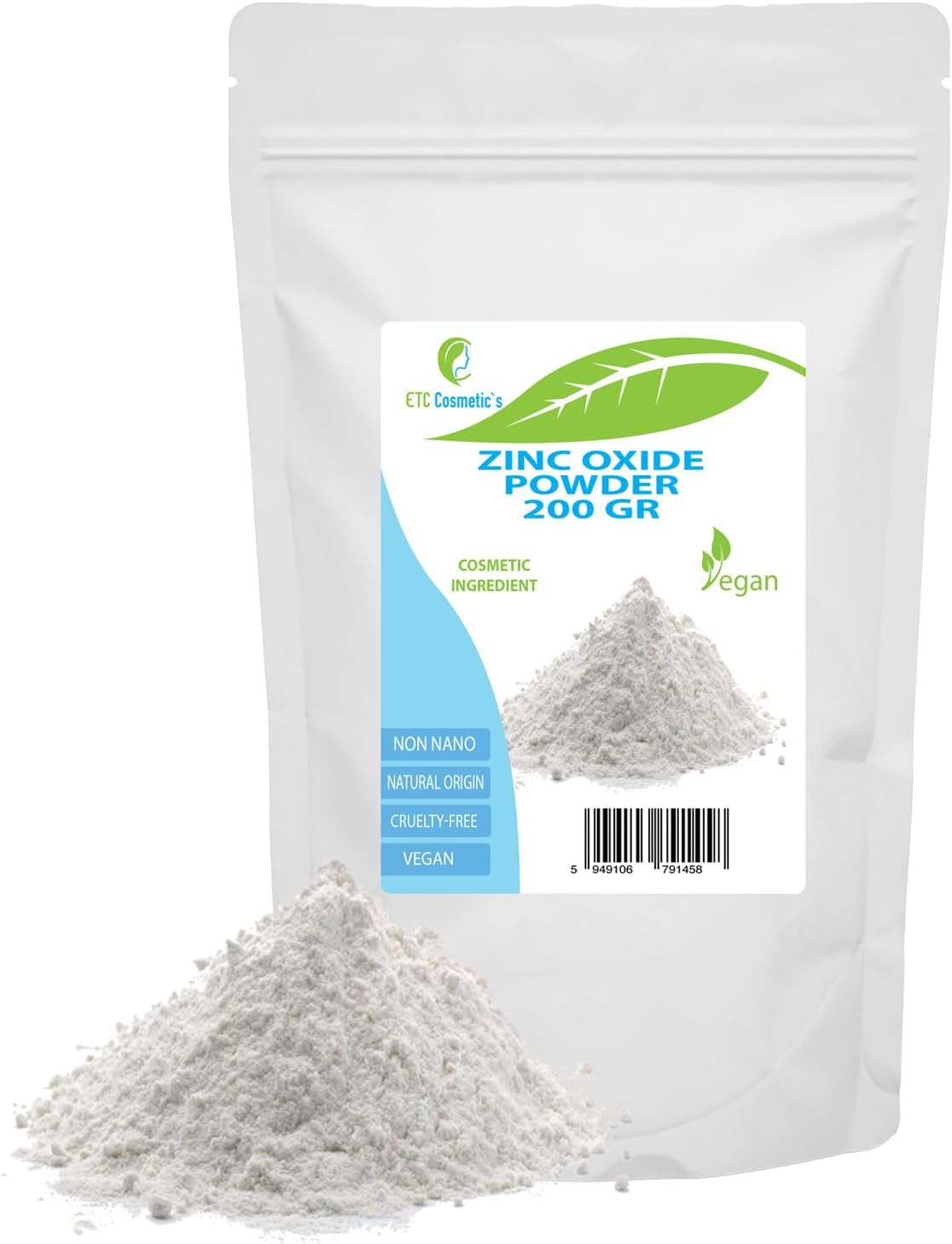 Zinc Oxide Powder 200g Cosmetic Ingredient High Purity Material Non Nano - Image 2