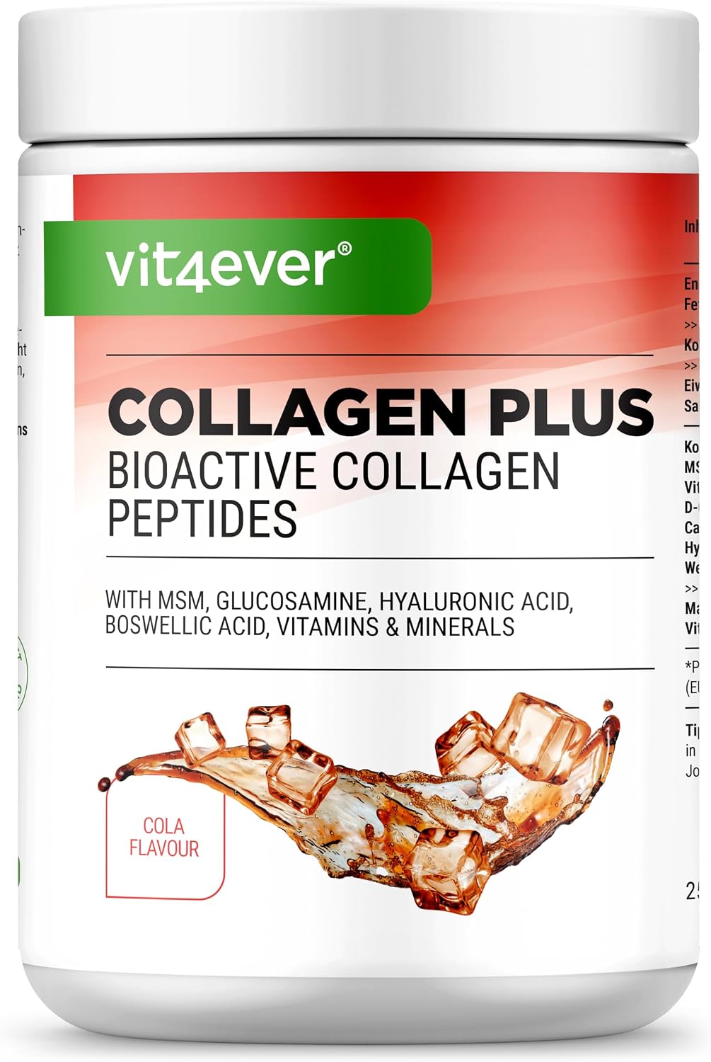vit4ever Collagen Plus - 500 g powder - Cola taste - Image 2