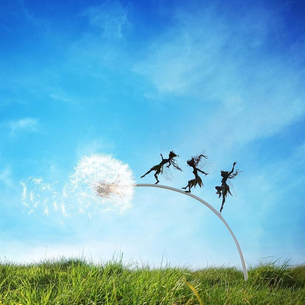 Fairies and Dandelions Dancing Together Magic Fairy Wire Statue Garden Ornament Mythical Fairies Fairy Mythical Fairies Fairy Fairy Garden Figures (F) - Image 3