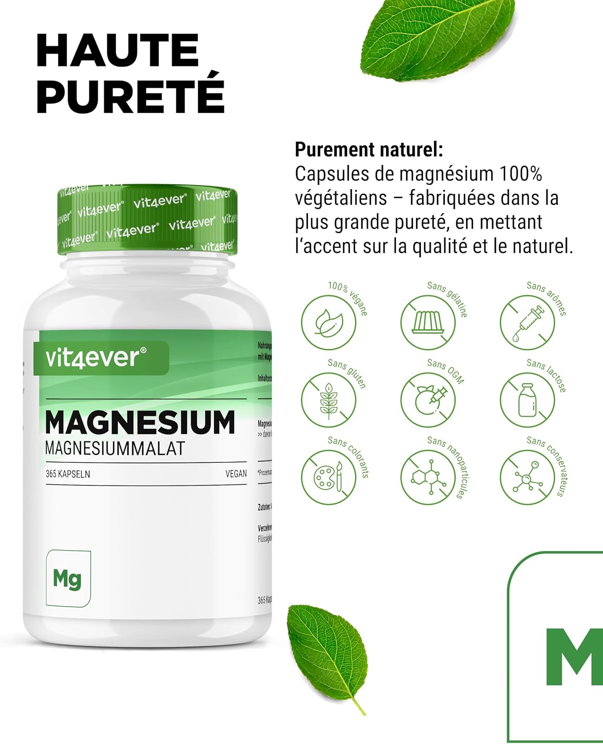 vit4ever Magnesium Malate - 365 Capsules - High Dose - Image 4