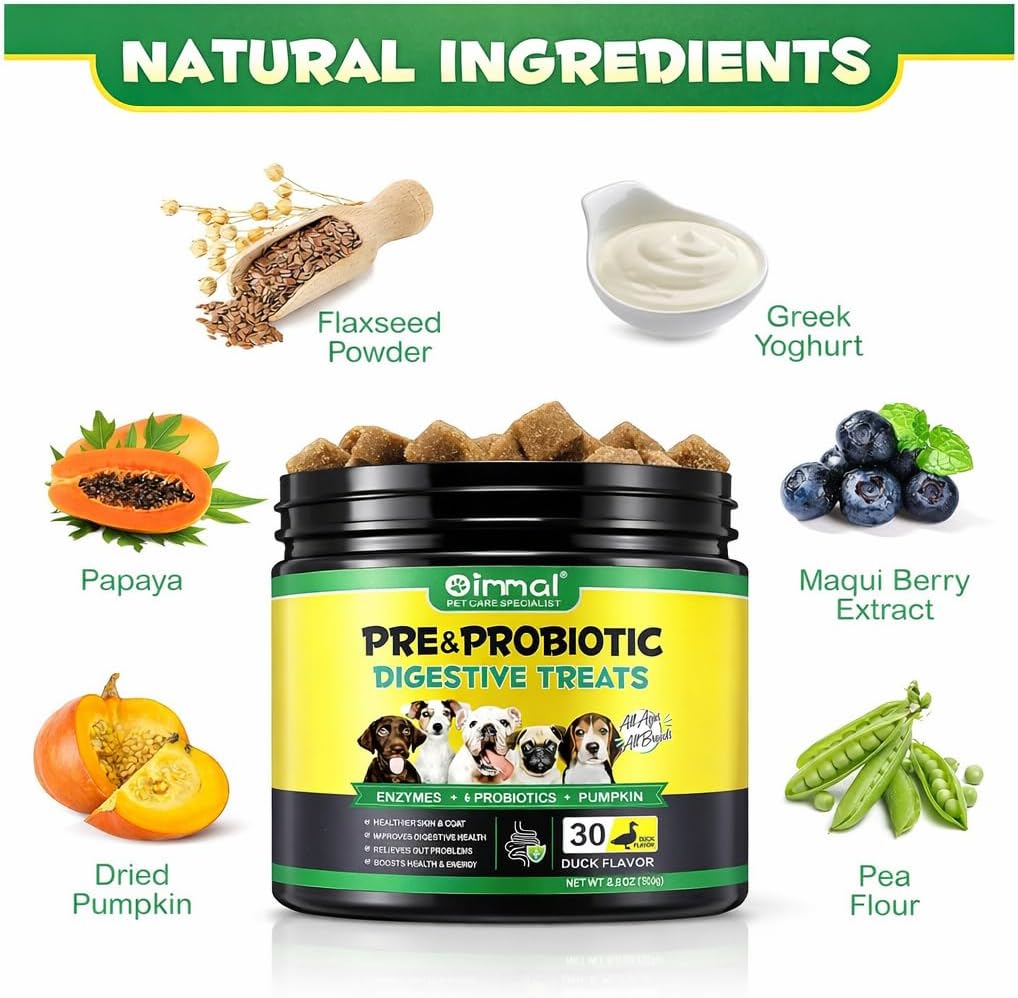 Dog Chew Probiotics – Digestive Health, Immune Support, Gut Flora – Duck Flavour – 30 Chews - Image 5