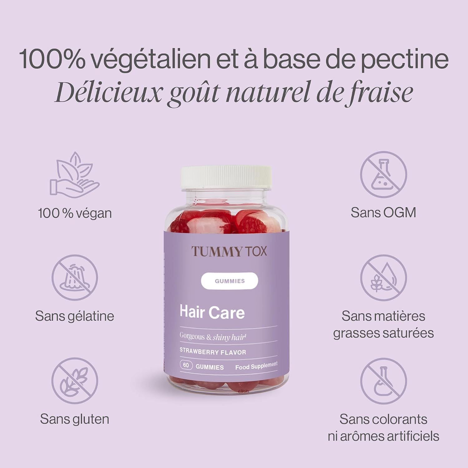 Tummy Tox Hair Care Biotin Gummies 6000 mcg, 60 Gummies - Image 5