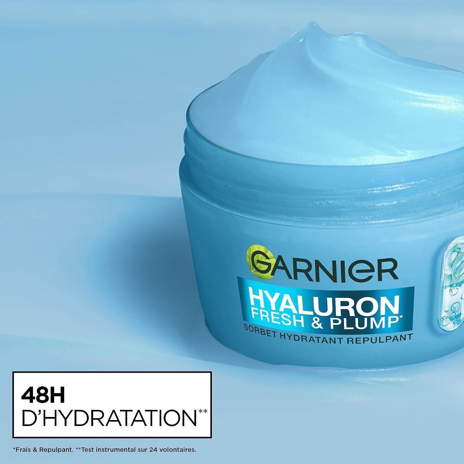 GARNIER - SkinActive - Routine Hyaluron - Fresh & Plump Hydrating Sorbet Cream (85 ml) + Hyaluronic Plumping & Repairing Gel Serum (30 ml) - Bouncer Skin - All Skin Types - Image 3