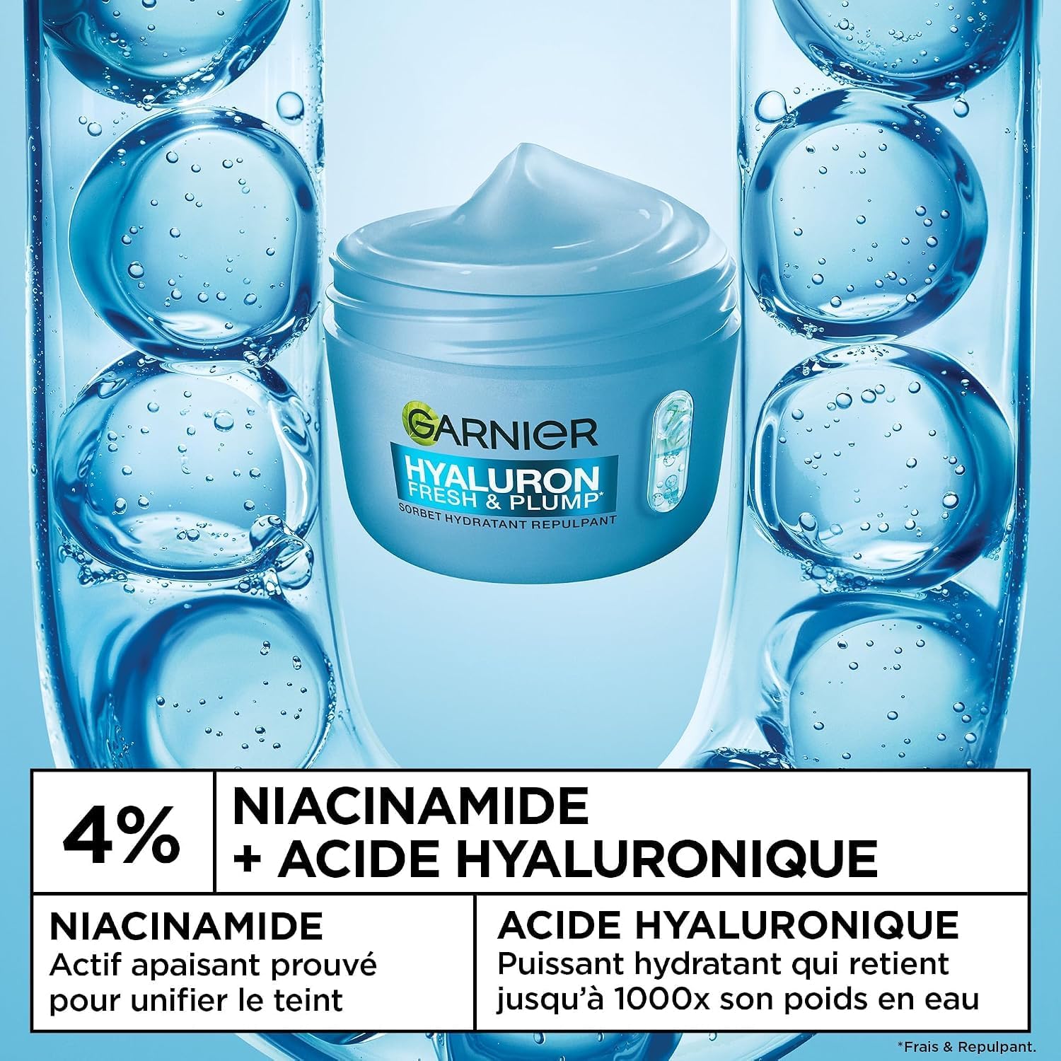 GARNIER - SkinActive - Routine Hyaluron - Fresh & Plump Hydrating Sorbet Cream (85 ml) + Hyaluronic Plumping & Repairing Gel Serum (30 ml) - Bouncer Skin - All Skin Types - Image 4