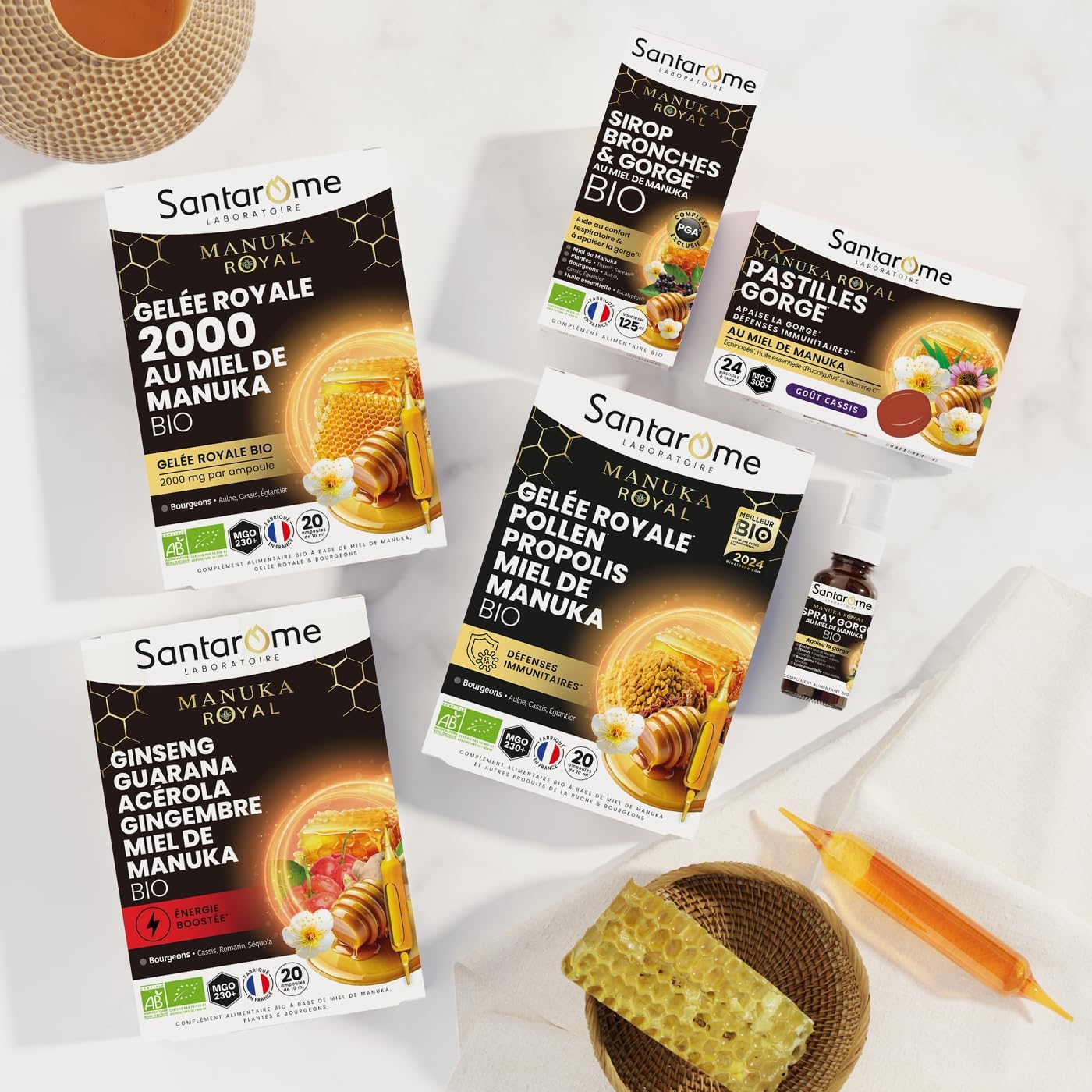 SANTAROME Ginseng Guarana Acerola Ginger & Manuka Organic - 20 Ampoules - Image 7