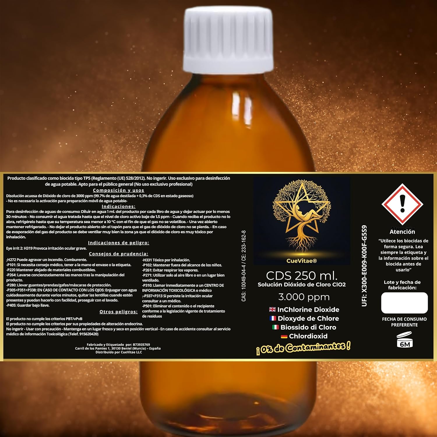CDS - 0.3% Chlorine Dioxide Aqueous Solution | Pack 2x250 ML | Amber Glass - Image 3