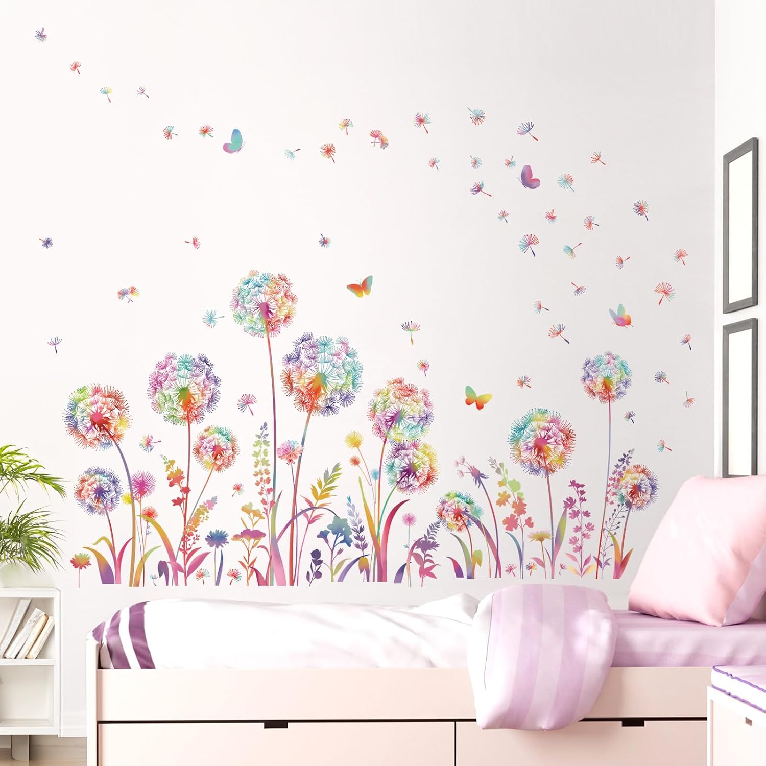 decalmile Dandelion Flowers Wall Stickers Floral Wall Sticker - Image 3
