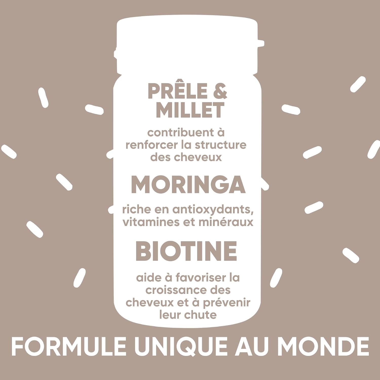 Anti Hair Loss Women Men - Biotin Organic Moringa, Vitamins, Equisetum, Millet for Fast Growth | Hair and Nail Fortification | 60 Vegetable Capsules | RedMoringa - Image 3