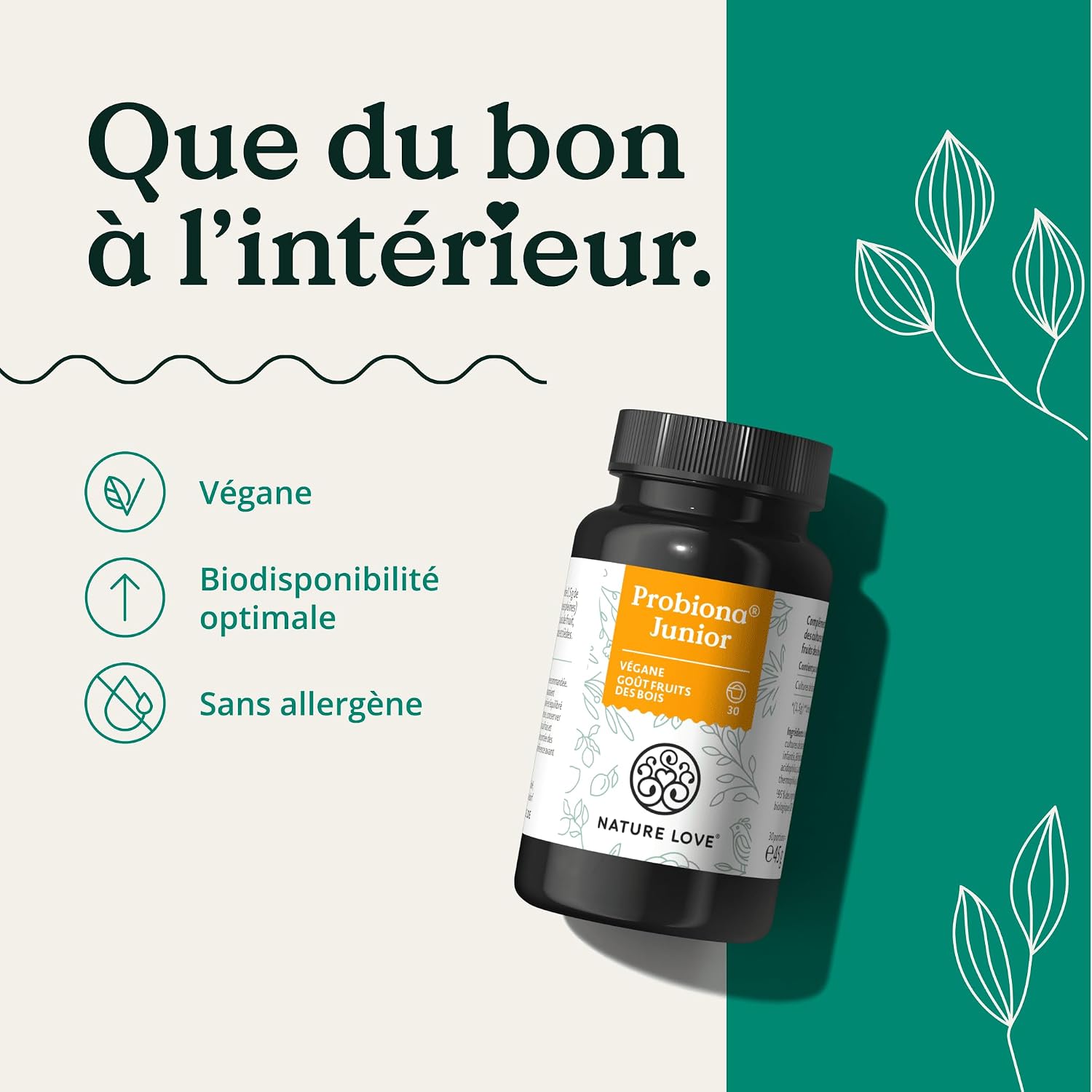 NATURE LOVE Probiona Junior - 45 g of powder - intestinal bacteria for children from 4 years - 5 bacterial strains - Lactobacillus, Bifidobacterium and inulin - vegan and laboratory controlled - Image 5