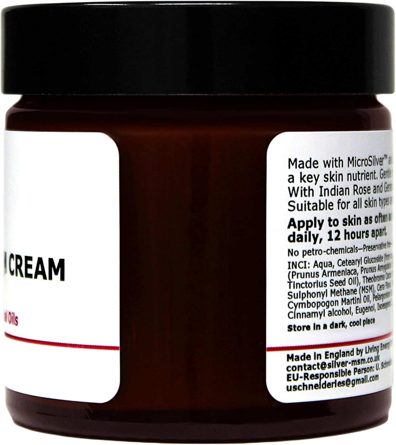Silver-MSM Cream with Palmarosa and Geranium Essential Oils 60 ml - Image 3
