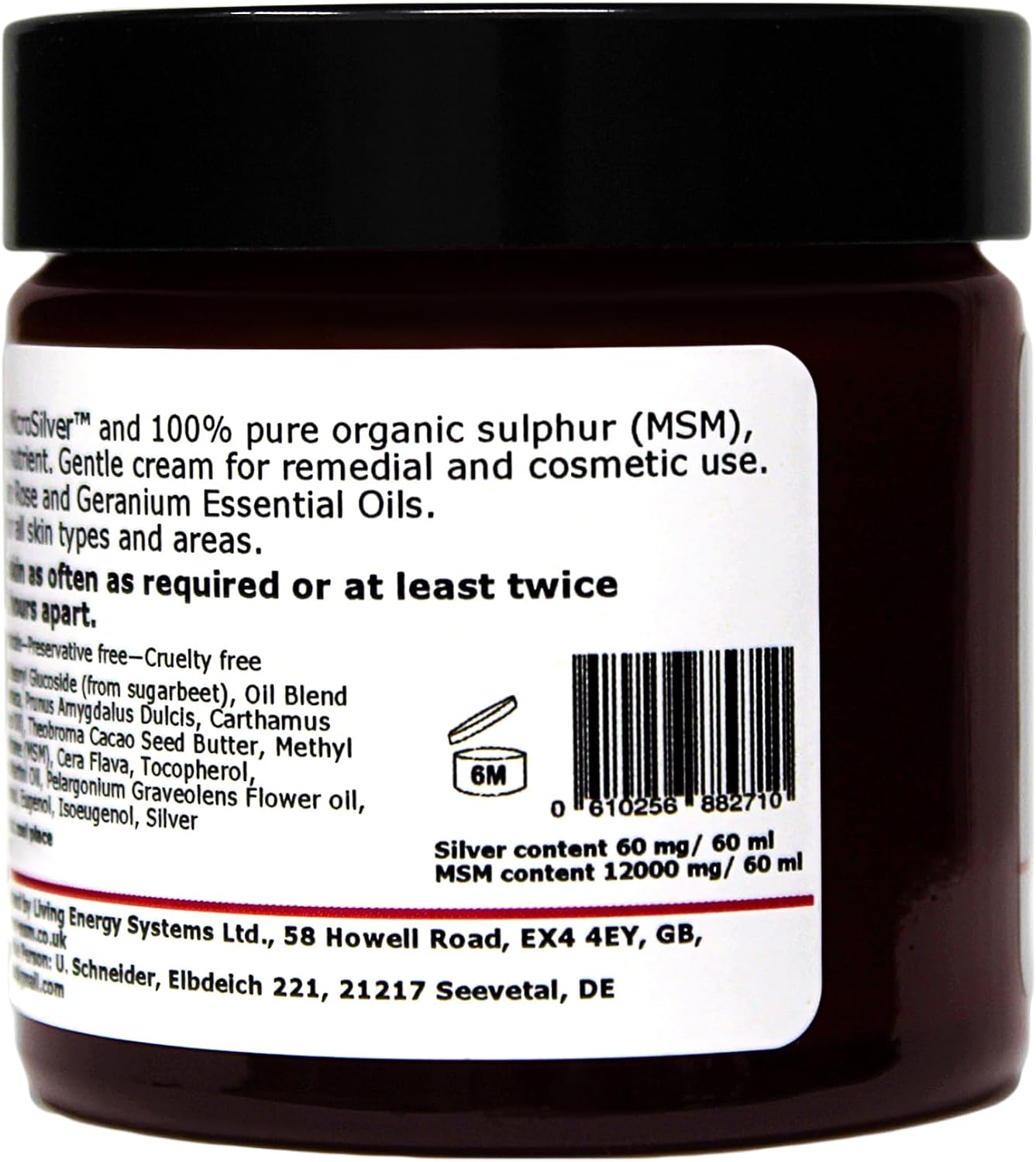 Silver-MSM Cream with Palmarosa and Geranium Essential Oils 60 ml - Image 7