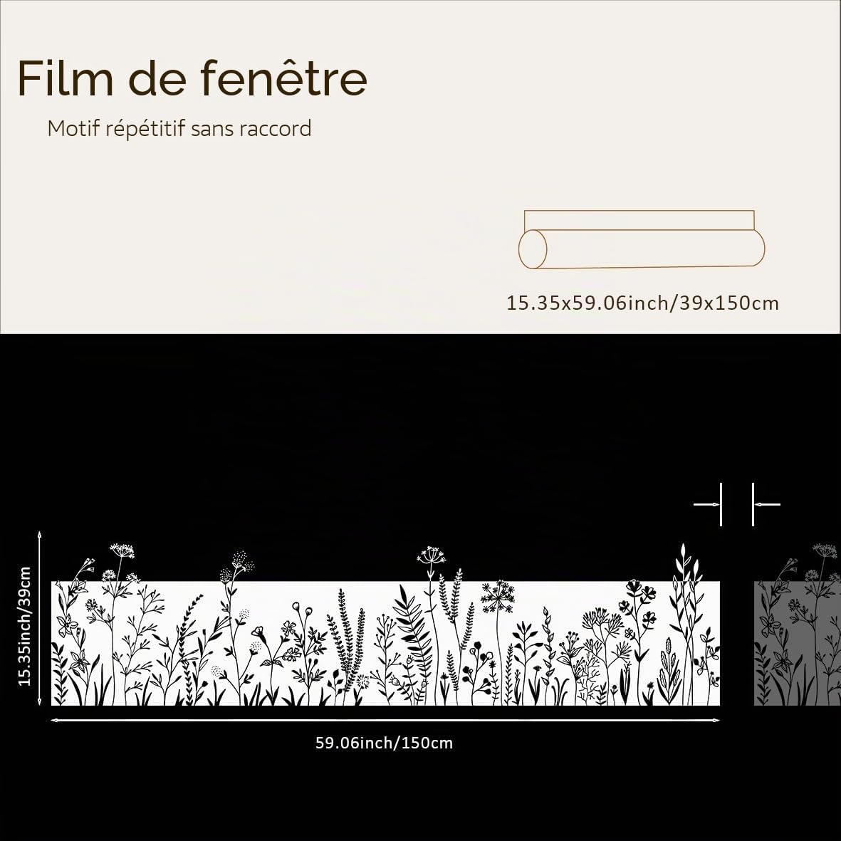 Funlife Dandelion Plant Window Film Meadows Pure White 39 x 150 cm - Image 5