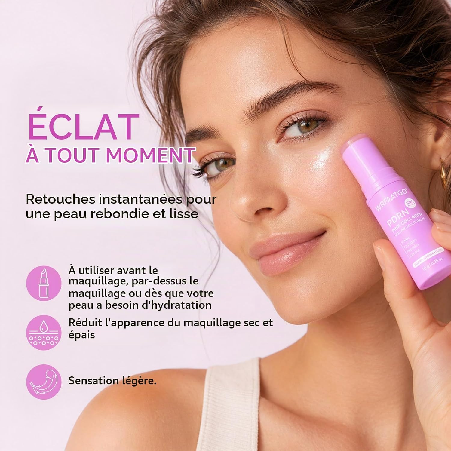 Pdrn Pink Collagen Volume Multi Balm Stick - For Plump, Smooth & Radiant Skin - Helping Look of Fine Lines, Firming Care, For Under-Eyes, Neck - Image 10