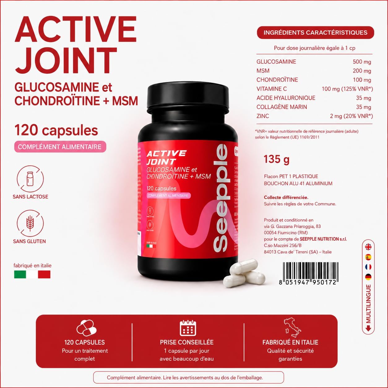 Glucosamine Chondroitin MSM 120Cpr with Collagen and Hyaluronic Acid - Image 3