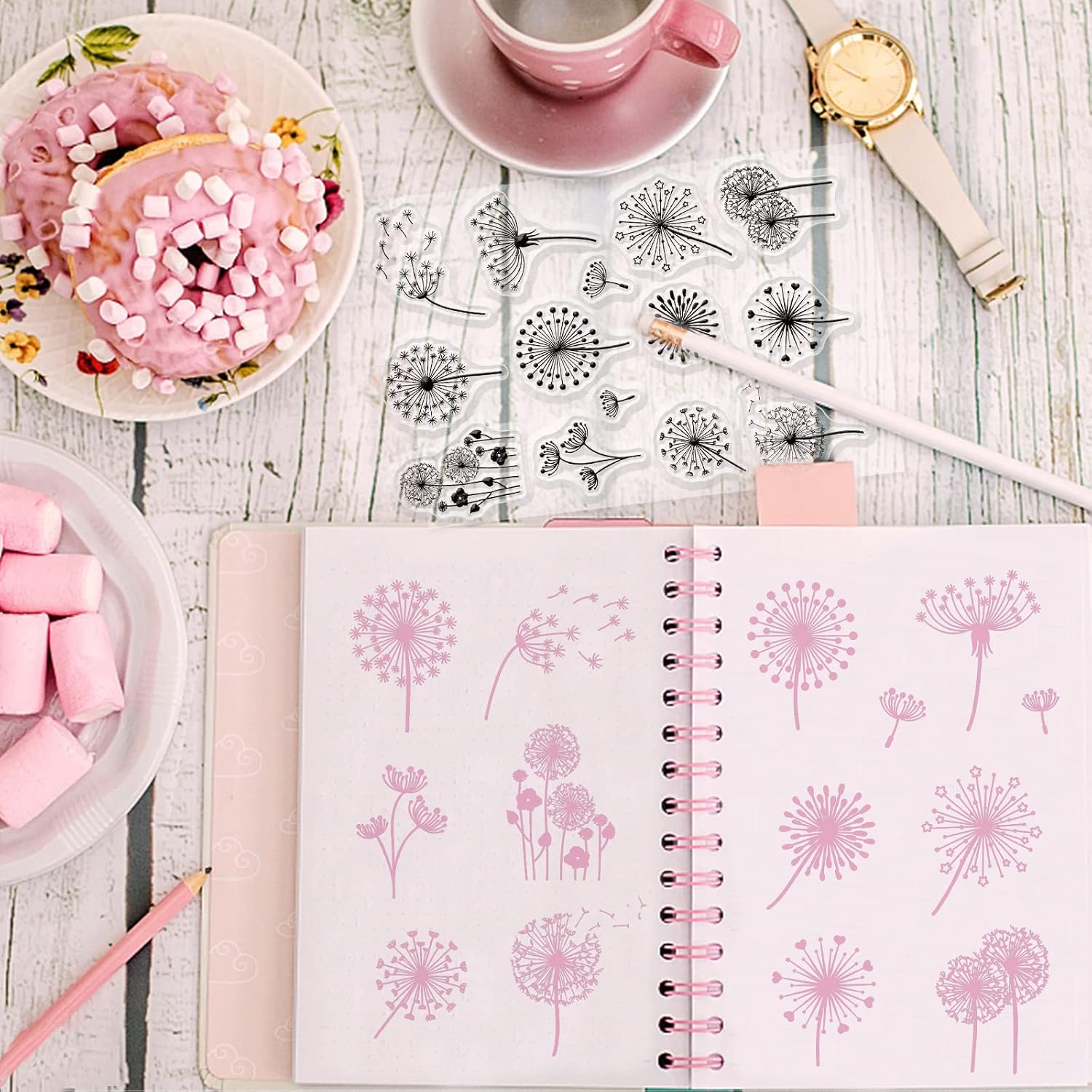 GLOBLELAND Beautiful Dandelion Flower Transparent Stamps for DIY Scrapbooking Decor Bouquet Plant Transparent Silicone Stamps for Making Cards Photo Album Decor - Image 3