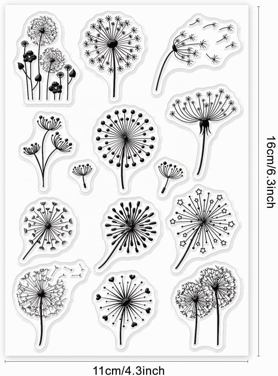 GLOBLELAND Beautiful Dandelion Flower Transparent Stamps for DIY Scrapbooking Decor Bouquet Plant Transparent Silicone Stamps for Making Cards Photo Album Decor - Image 7