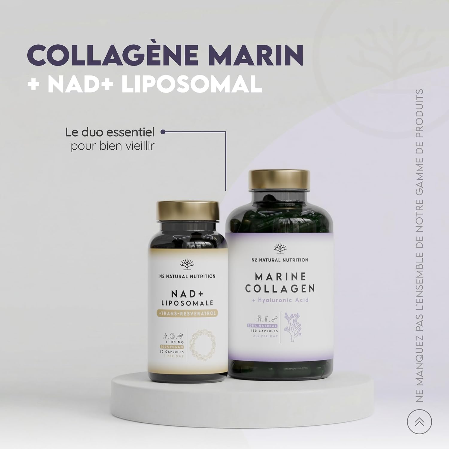 COLLAGENE MARIN Peptan Type 1 with Hyaluronic Acid, Vitamin C and Magnesium | Skin, Hair & Joint Care. 150 Capsules, 75 Days EU. N2 Natural Nutrition - Image 12