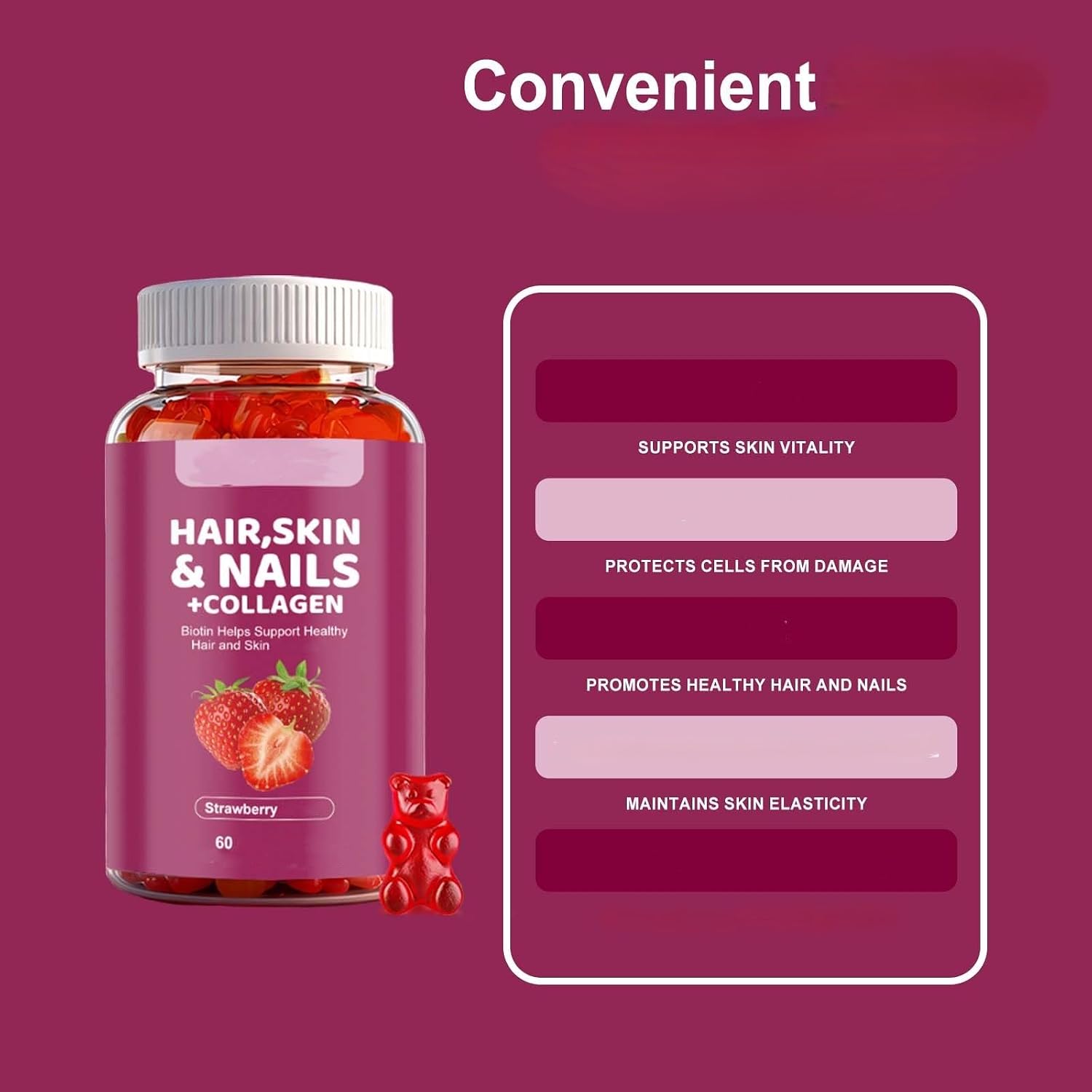 Hair, Skin & Nails + Collagen - Supports Skin 60 Count - Image 7