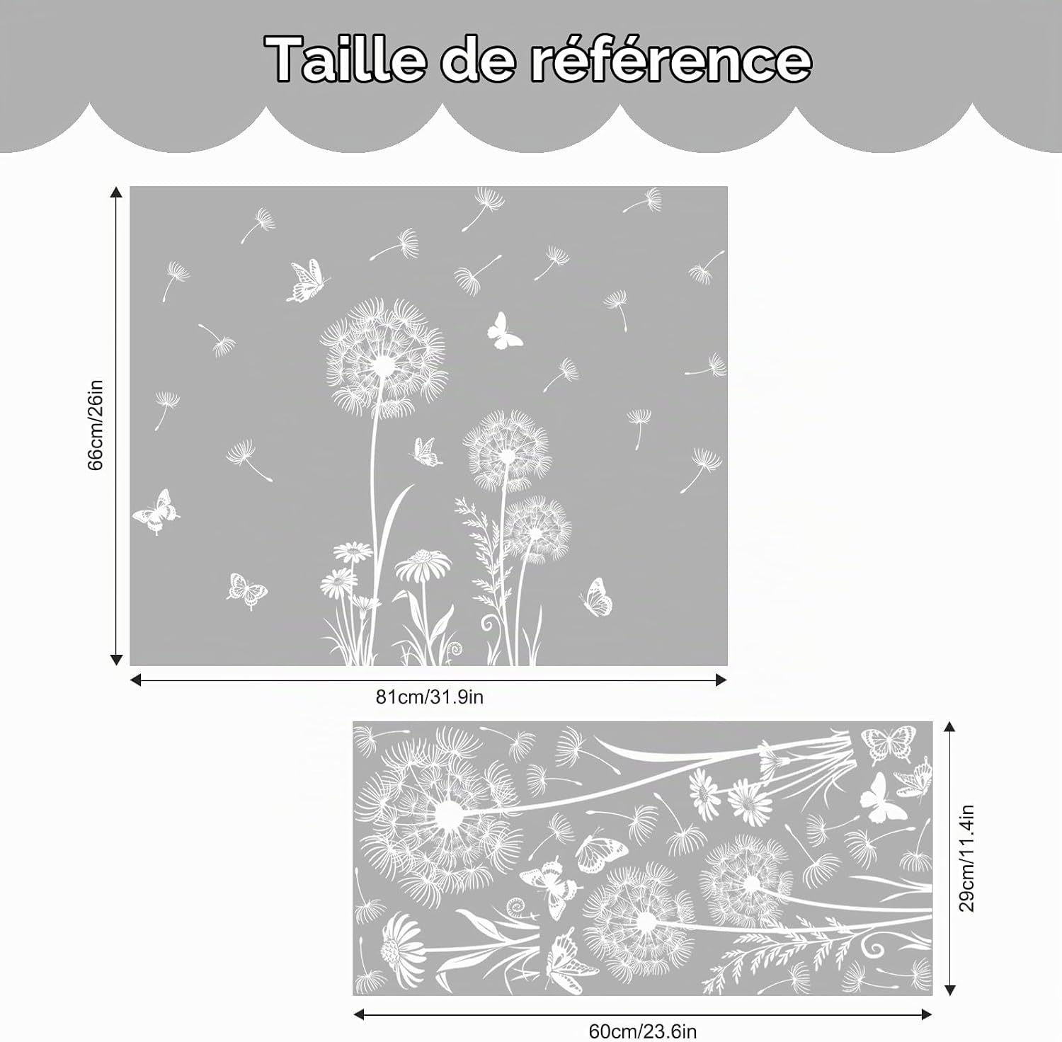 Tanlaby White Dandelion Window Sticker Flying Flowers Butterfly - Image 3