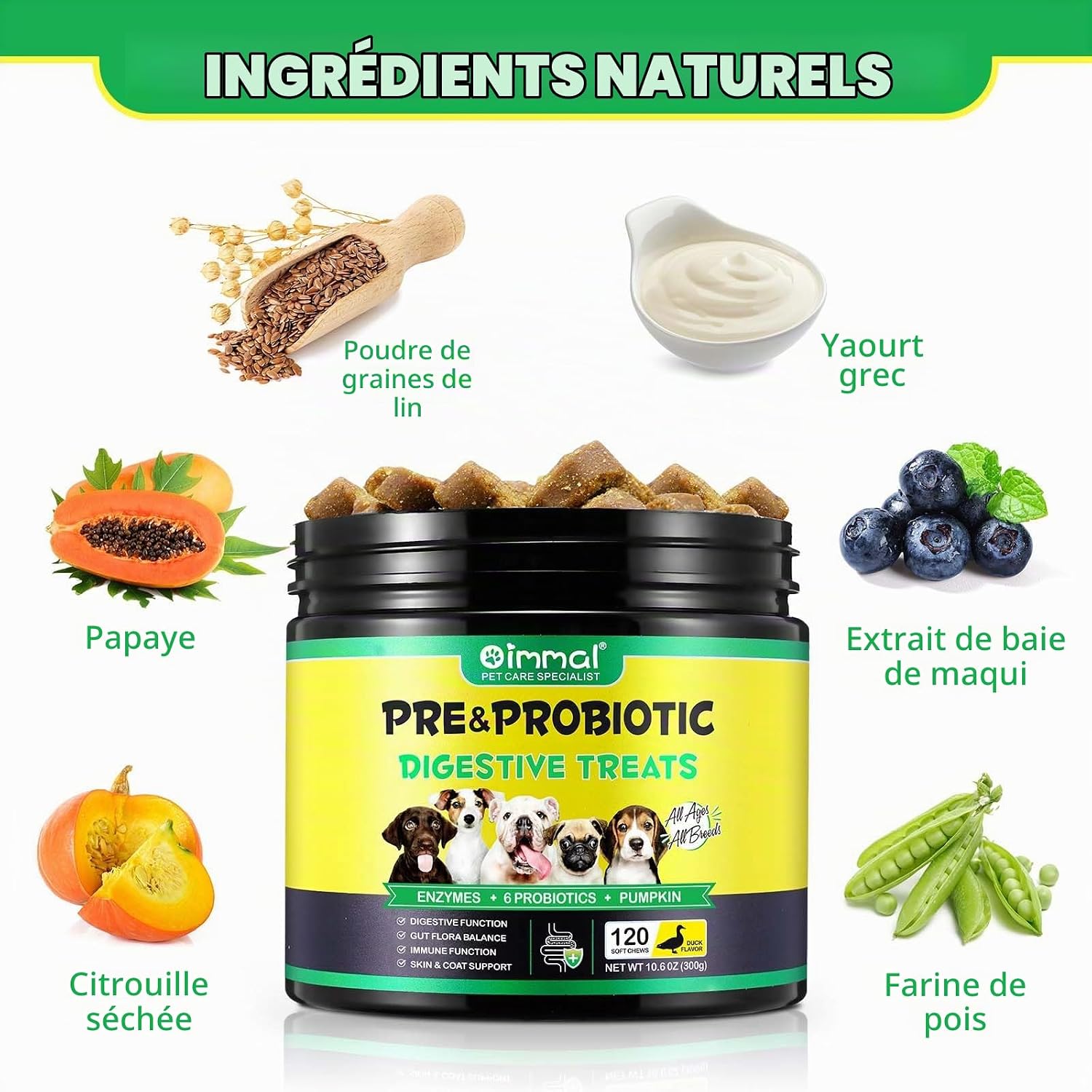 Dog Probiotics, Digestive Probiotics for Dogs, Digestive Enzymes, Immune System & General Health Support, Gut Flora, Allergic Itching Relief - Image 6