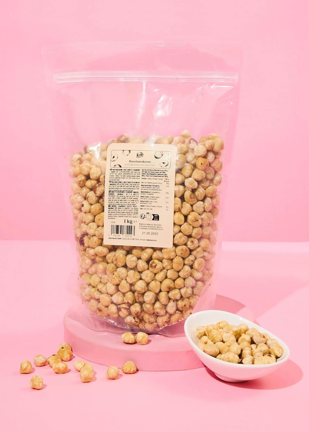 KoRo - Roasted hazelnuts 1 kg - Hazelnuts pruned and without additives or preservatives, perfect for cooking or as a snack - Image 4