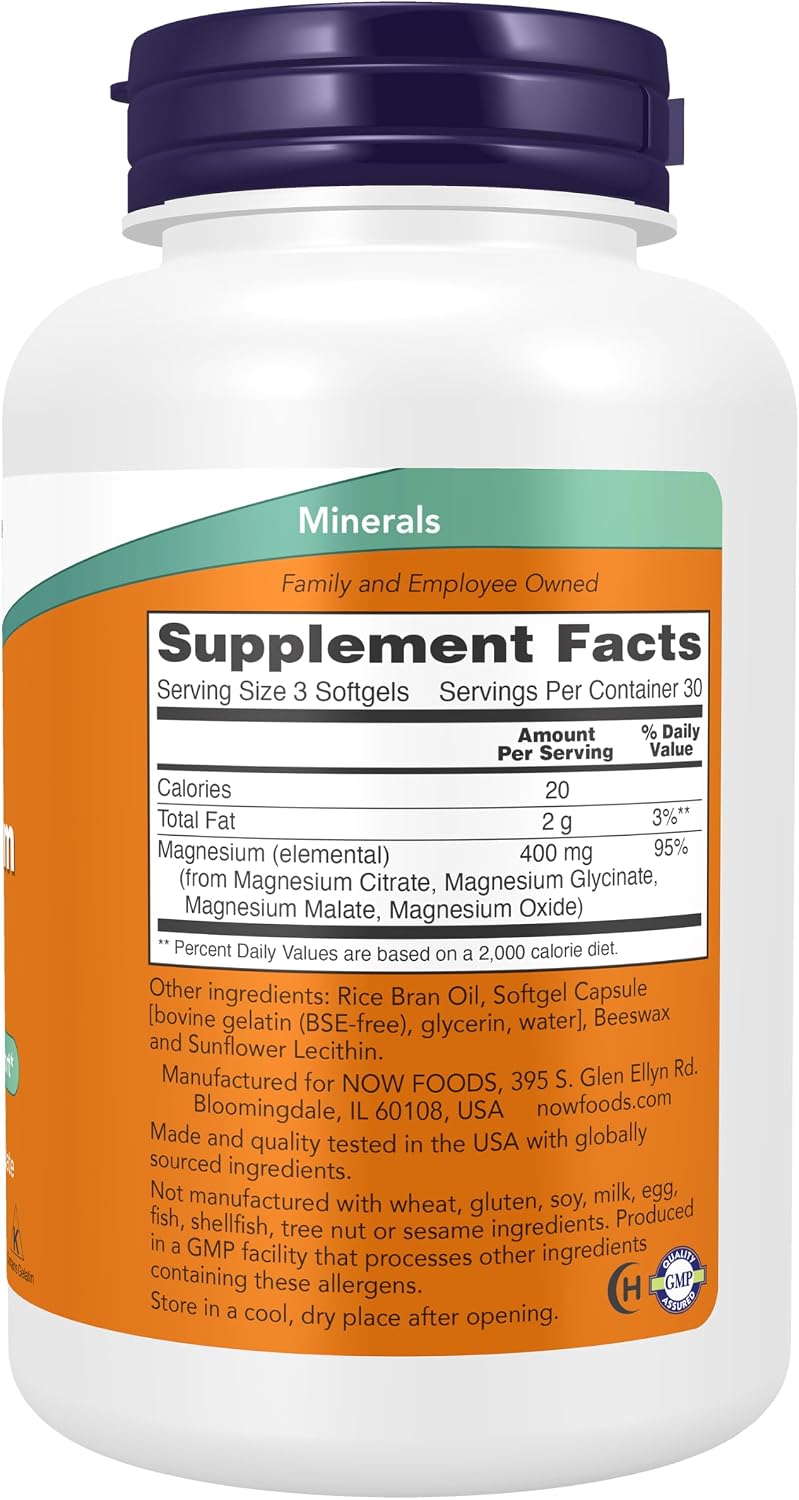 NOW Foods Magnesium Citrate - 90 Capsules - Image 3