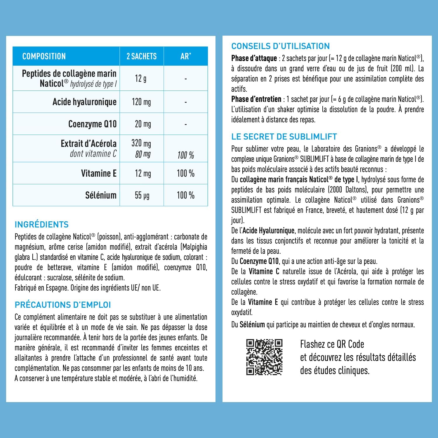 Granions Sublimlift Collagen+ Beauty - 10 Sachets (Pack of 2) - Image 3