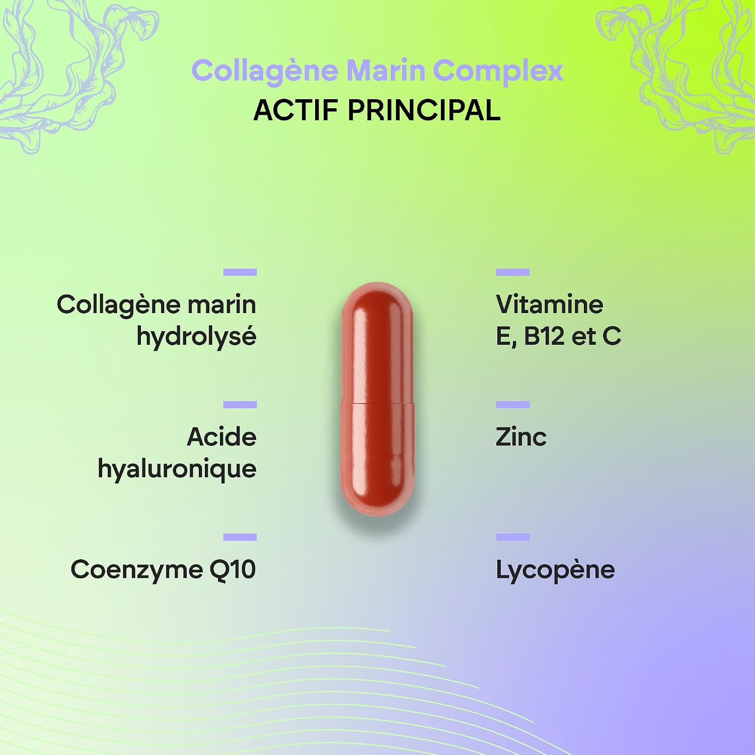 Hydrolysed Marine Collagen + Hyaluronic Acid Q10 Vit C E - Skin - Vitamins C E and Q10 - 100% Type I Collagen Peptides - 60 Capsules Nutralie - Image 5