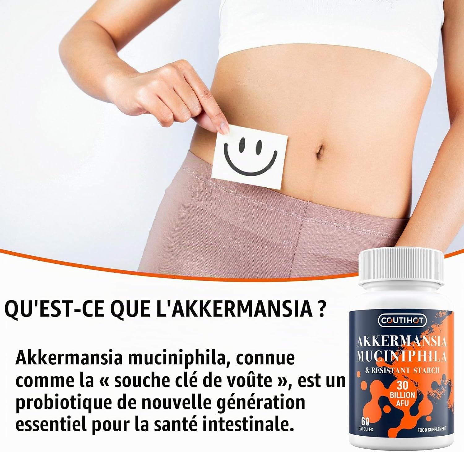 Akkermansia Muciniphila 30 Billion AFU - Enhanced with Resistant Starch | Formule sans OGM et sans gluten pour les femmes et les hommes - 60 capsules à libération retardée (60 Unité (Lot de 1)) - Image 3