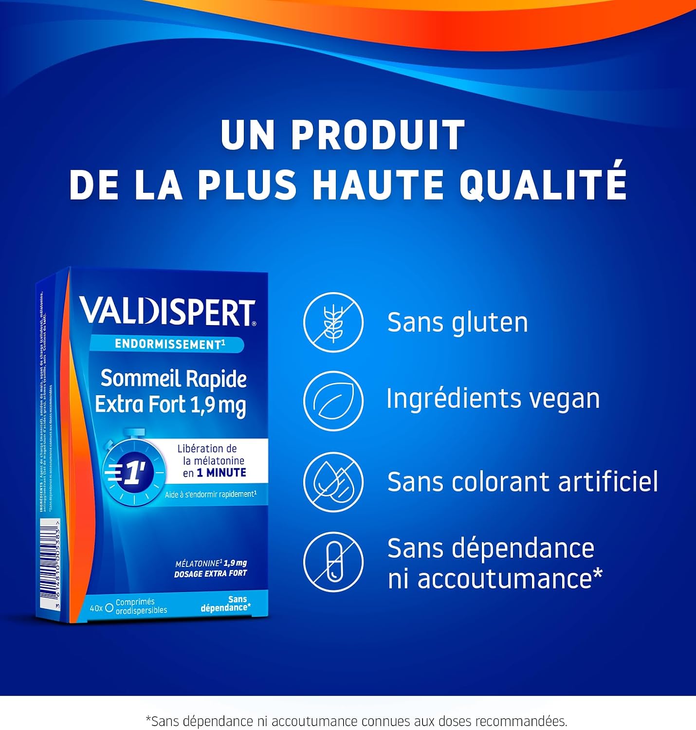 VALDISPERT - Sleep - Extra Strong Rapid Sleep 1.9 mg - Melatonin Dietary Supplement - Fast Release in 1 Minute - Addictive Free - 2 Packs of 40 Orodispersible Tablets - Image 5