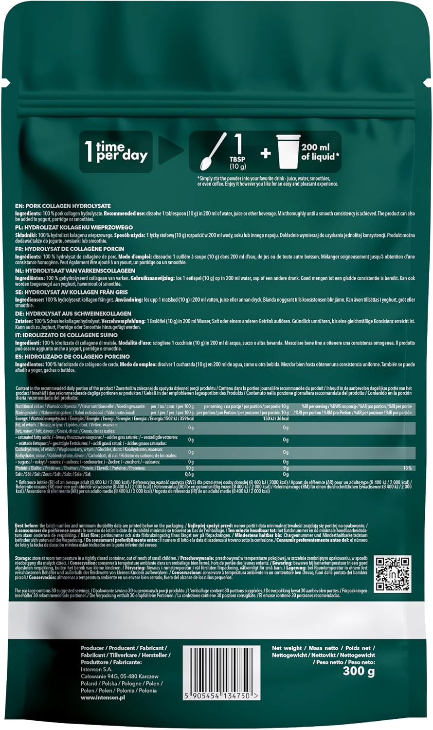Intenson Collagen Powder, 300 g, 2 Types of Collagen (I, III) - Image 3