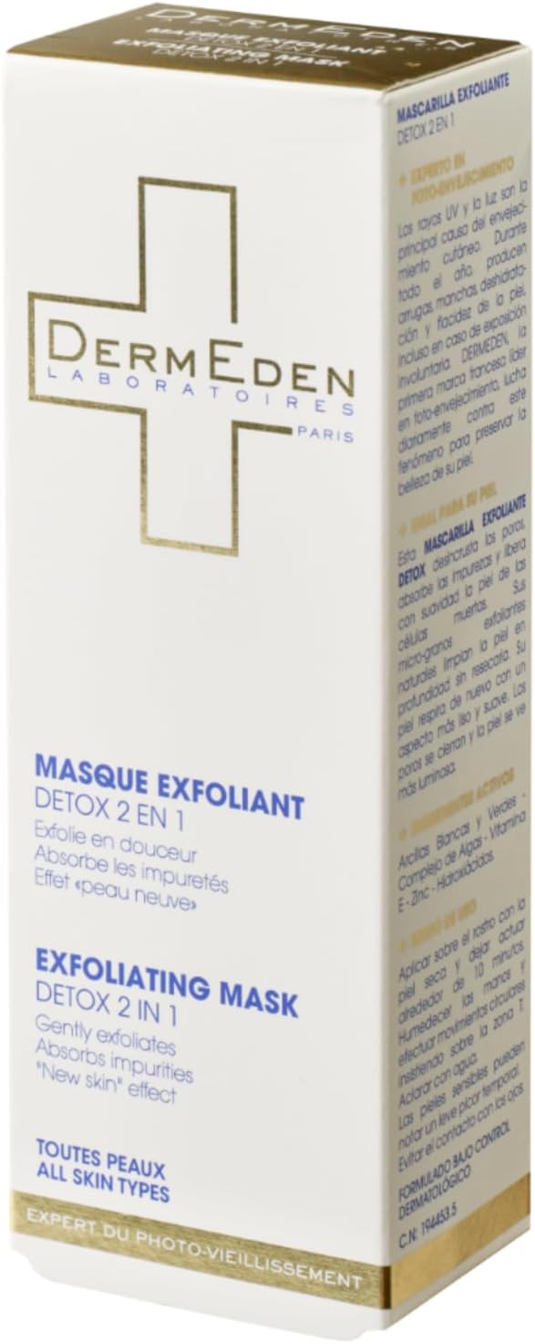 Laboratoires DermEden - Detox Exfoliating Mask 50 ml - 2 actions in 1 - Removes impurities and particles of pollution - Purifies, tightens and unclogs skin pores - Made in France - Image 6