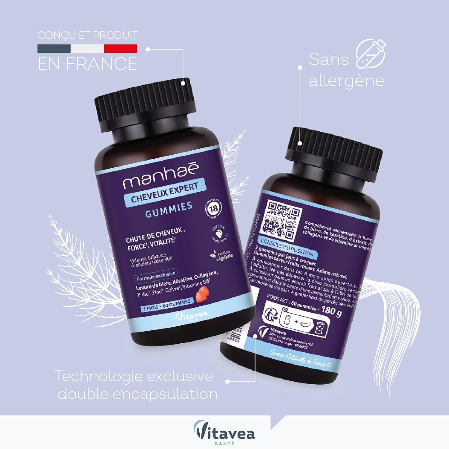 Vitavea Santé - Manhaé Hair Expert Gummies - Keratin, Zinc - 1 Month - Image 5