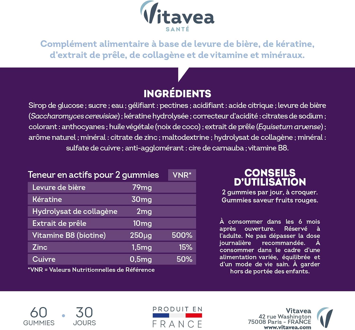 Vitavea Santé - Manhaé Hair Expert Gummies - Keratin, Zinc - 1 Month - Image 8