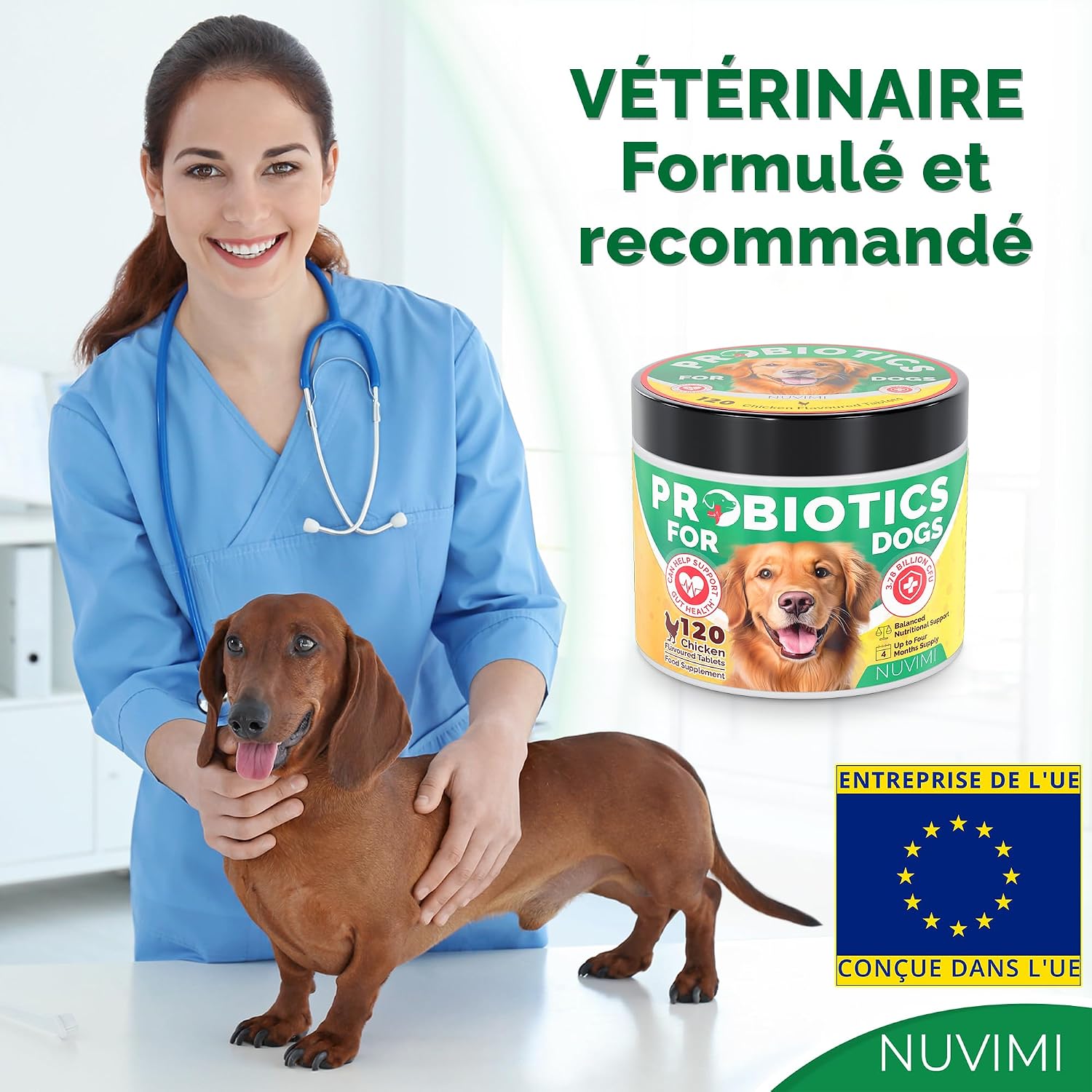Probiotics for Dogs - Dog Probiotic & Prebiotic Tablets - Digestive Support Supplement for Gut Health, Tummy Relief, Itching, Diarrhoea, Allergies, Bad Breath - 120 Chicken Flavour - Image 6