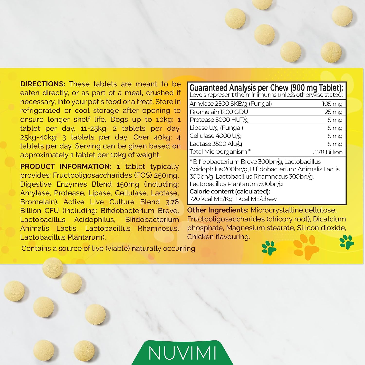 Probiotics for Dogs - Dog Probiotic & Prebiotic Tablets - Digestive Support Supplement for Gut Health, Tummy Relief, Itching, Diarrhoea, Allergies, Bad Breath - 120 Chicken Flavour - Image 7