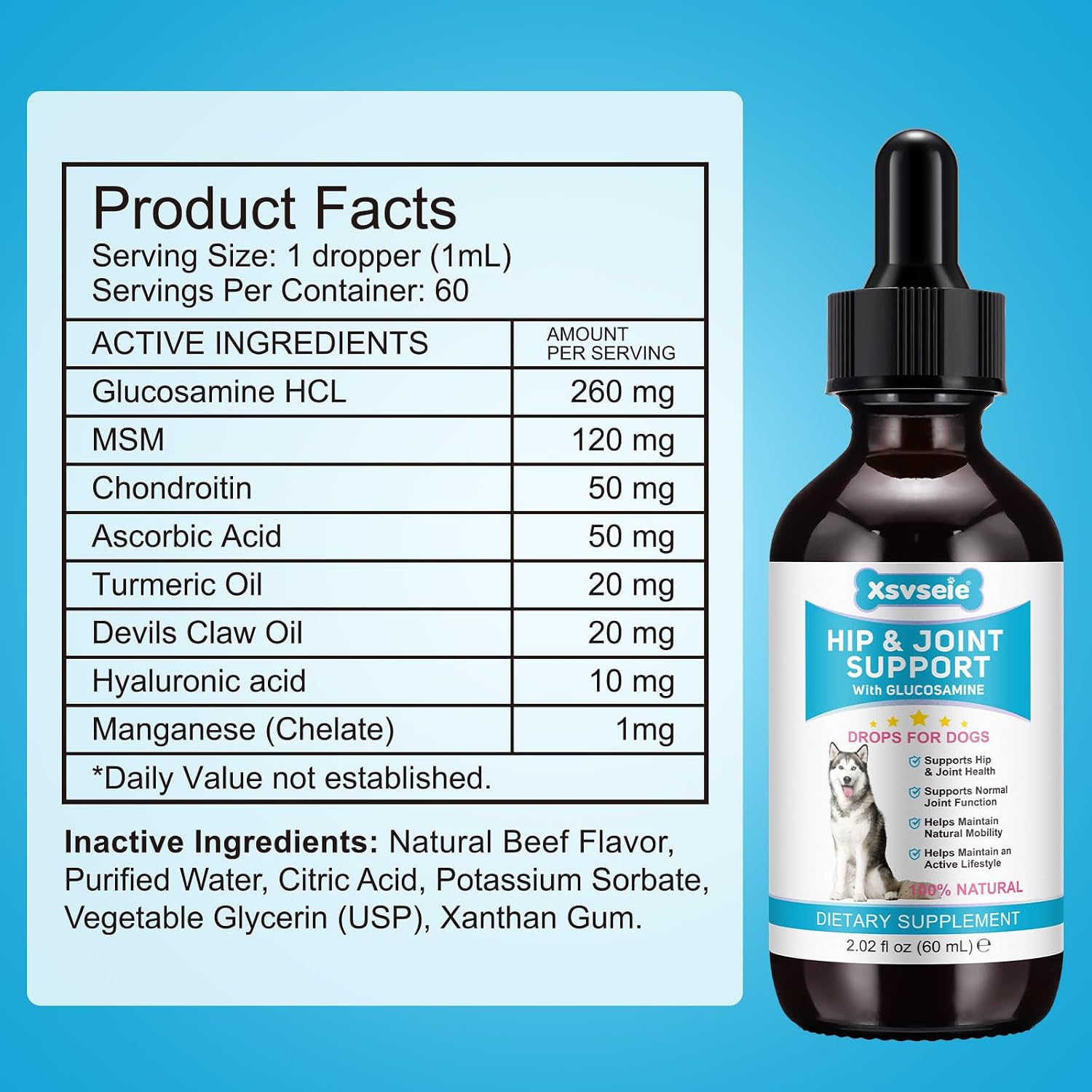 Dog Joint Supplement 120ml, Glucosamine for Dogs with Chondroitin, MSM, Hyaluronic Acid Collagen Type II, Joint Support Dog, Liquid Food Supplement for Small and Large Dogs - Image 12